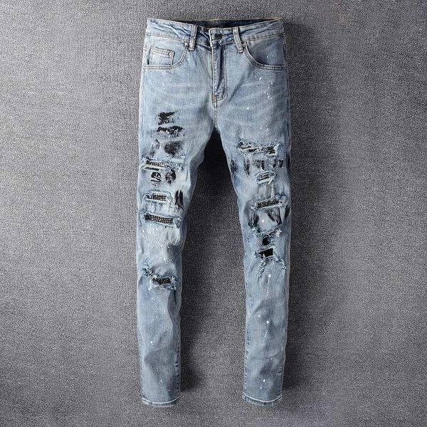 long pencil denim pants ripped jeans slim spring hole men's designer jeans fashion thin skinny jeans for men hiphop trousers clothes, Blue
long pencil denim pants ripped jeans slim spring hole men's designer jeans fashion thin skinny jeans for men hiphop trousers clothes, Blue