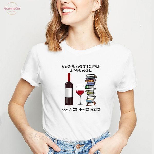 harajuku vogue women tshirt a woman cannot survive on wine alone she needs books female t shirts printed tee shirt clothes, White
harajuku vogue women tshirt a woman cannot survive on wine alone she needs books female t shirts printed tee shirt clothes, White