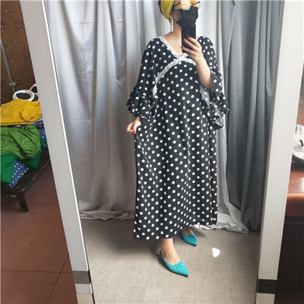 superaen fashion women long dress dot 2019 new summer ladies robe v-neck korean style casual women clothing, Black;gray
superaen fashion women long dress dot 2019 new summer ladies robe v-neck korean style casual women clothing, Black;gray