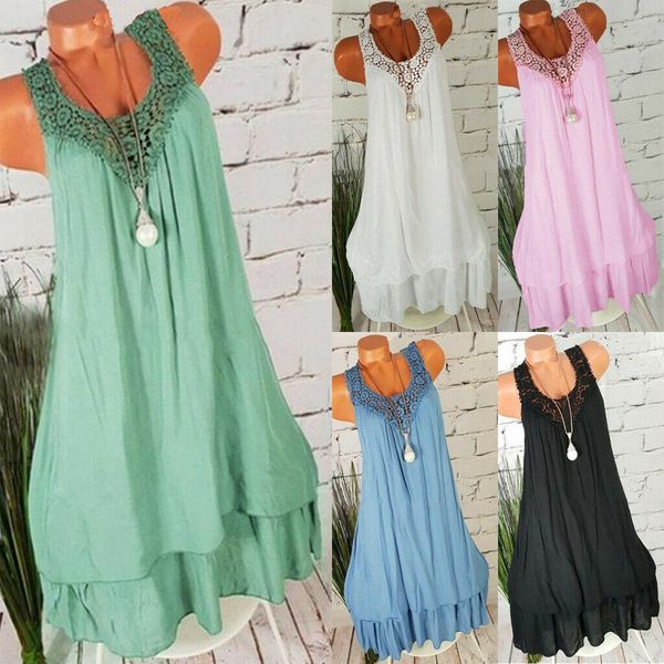 women casual summer boho lace dress evening party beach loose sleeveless long dress sundress plus size, Black;gray
women casual summer boho lace dress evening party beach loose sleeveless long dress sundress plus size, Black;gray
