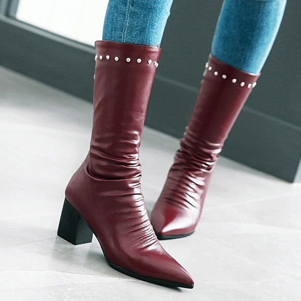 Women Boots Plus Size 34-43 High Square Heels Female Pumps Rubber Boots Ladies Fashion Woman Shoes Black
Women Boots Plus Size 34-43 High Square Heels Female Pumps Rubber Boots Ladies Fashion Woman Shoes Black
