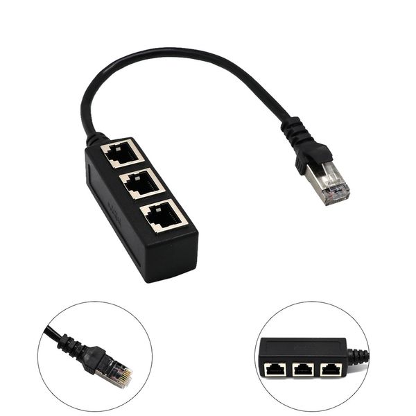 

Ethernet RJ45 кабель-адаптер штекер удлинитель 1 Мужской до 3 Женский порт для сети LAN