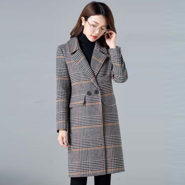 2019 winter long plaid wool coat women long coats autumn fashion woollen coats for female wool jacket double breasted outerwear, Black
2019 winter long plaid wool coat women long coats autumn fashion woollen coats for female wool jacket double breasted outerwear, Black