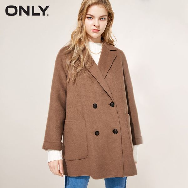 only women's 50% wool double-faced h-shape double-breasted woolen coat |11846t502, Black
only women's 50% wool double-faced h-shape double-breasted woolen coat |11846t502, Black
