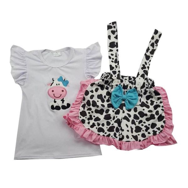 boutique outfits cute embroidered calf bow cattle grain printing summer girl clothes set, White
boutique outfits cute embroidered calf bow cattle grain printing summer girl clothes set, White