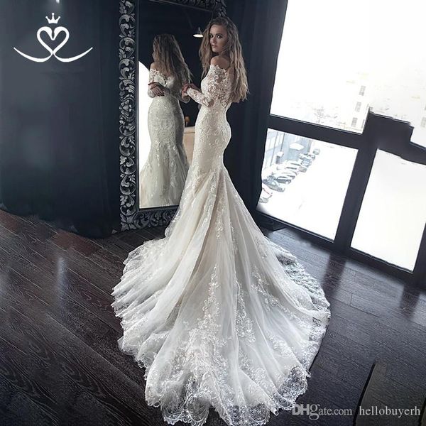 modest lace mermaid wedding dresses off shoulder long sleeve boho wedding dresses mariage wedding dress bridal gowns vestidos de novia, White
modest lace mermaid wedding dresses off shoulder long sleeve boho wedding dresses mariage wedding dress bridal gowns vestidos de novia, White