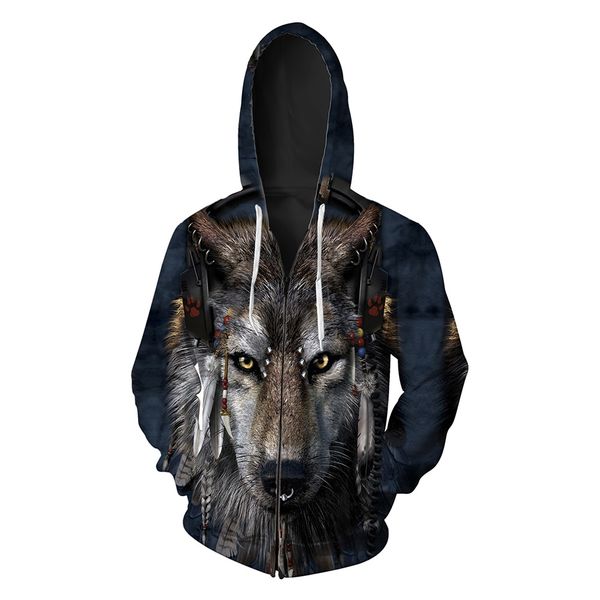 fall 2019 new wolf head printed hat guard fashion zippered men's guard men's sweatshirts printing blouse hoodies, Black
fall 2019 new wolf head printed hat guard fashion zippered men's guard men's sweatshirts printing blouse hoodies, Black