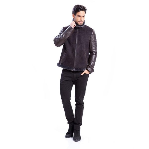 genuine leather shearling sheepskin jacket for men handsome motorcycle jacketb3 bomber jacket men, Black
genuine leather shearling sheepskin jacket for men handsome motorcycle jacketb3 bomber jacket men, Black