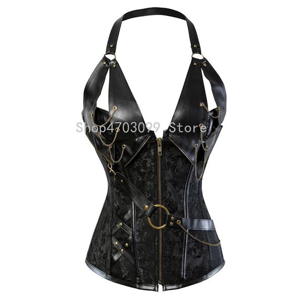 steampunk corset faux leather burlesque clubwear lace up boned with chains gothic carnival clothing plus, Black;white
steampunk corset faux leather burlesque clubwear lace up boned with chains gothic carnival clothing plus, Black;white