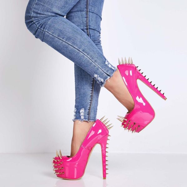 new women's high heels, 16cm high heel 5cm platform, black, rose red, long rivet decoration fashion shoes
new women's high heels, 16cm high heel 5cm platform, black, rose red, long rivet decoration fashion shoes