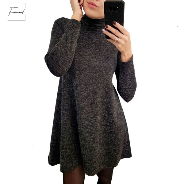 dress fashion new winter turtleneck long sleeve loose casual new solid women a line robe plus size gv160 designer clothes, Black;gray
dress fashion new winter turtleneck long sleeve loose casual new solid women a line robe plus size gv160 designer clothes, Black;gray