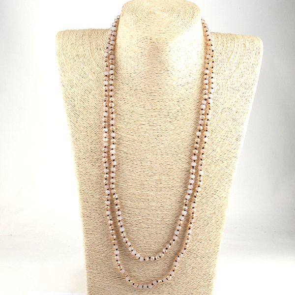 fashion bohemian tribal jewelry 6mm crystal knotted long halsband glass crystal necklace, Silver
fashion bohemian tribal jewelry 6mm crystal knotted long halsband glass crystal necklace, Silver