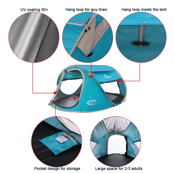 keumer pop up camping hiking beach tent automatic setup easy foldable beach shelter with anti-uv coating for 3-4 person with bag
keumer pop up camping hiking beach tent automatic setup easy foldable beach shelter with anti-uv coating for 3-4 person with bag