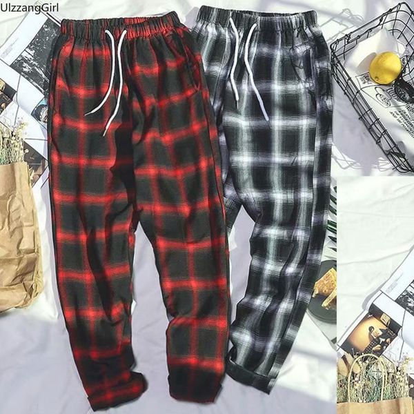 plus size block vintage plaid drawstring elastic waist pant japanese men harajuku streetwear hip hop trouser casual slim bottom, Black
plus size block vintage plaid drawstring elastic waist pant japanese men harajuku streetwear hip hop trouser casual slim bottom, Black