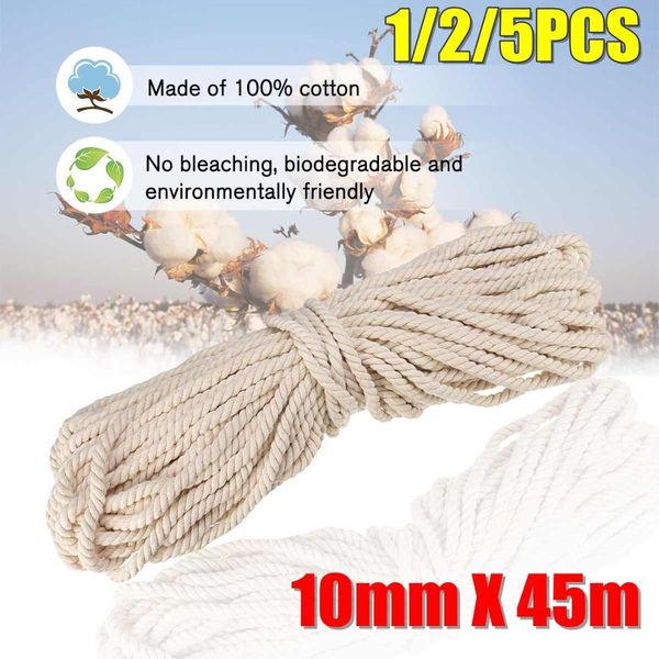 new durable 1/2/5pcs 10mmx45m natural beige white macrame cotton twisted cord rope diy home textile accessories craft, Black;white
new durable 1/2/5pcs 10mmx45m natural beige white macrame cotton twisted cord rope diy home textile accessories craft, Black;white