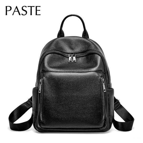 leisure double zipper genuine leather backpack female large capacity college bookbag simple back pack black youth travel bag
leisure double zipper genuine leather backpack female large capacity college bookbag simple back pack black youth travel bag