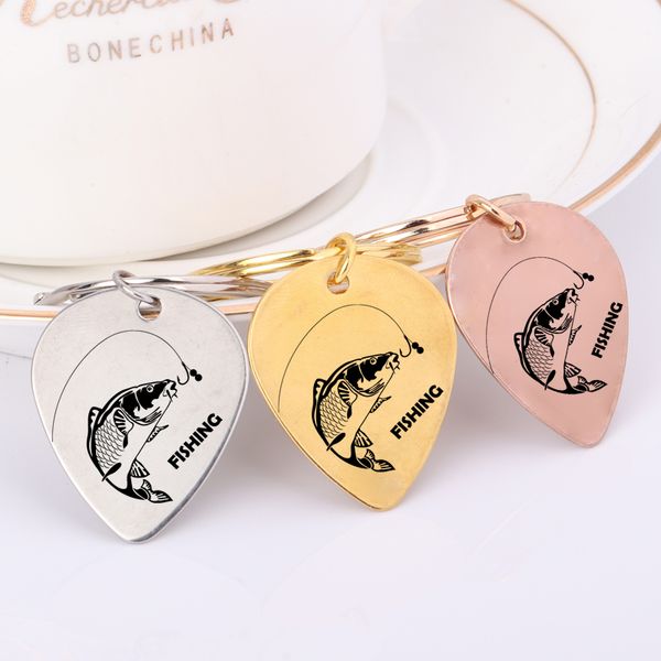 fishing & music lover keychain gift hand engraved fish guitar pick shape keyring birthday gift men women music lover fishing, Silver
fishing & music lover keychain gift hand engraved fish guitar pick shape keyring birthday gift men women music lover fishing, Silver