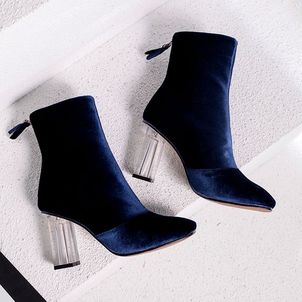 s.romance women ankle boots female transparent high heels boots pumps zip autumn woman shoes socks women black blue sb079
s.romance women ankle boots female transparent high heels boots pumps zip autumn woman shoes socks women black blue sb079