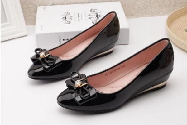 2019 bowknot women's shoes in spring and autumn with new style slope heel pointed end @115, Black
2019 bowknot women's shoes in spring and autumn with new style slope heel pointed end @115, Black