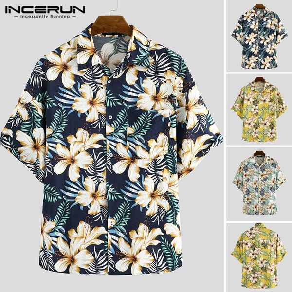 incerun men's short sleeve shirtman casual button floral blouse summer holiday beach vacation flower printed lapel shirts, White;black
incerun men's short sleeve shirtman casual button floral blouse summer holiday beach vacation flower printed lapel shirts, White;black