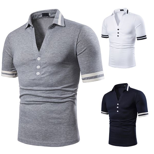 2019 new men v classic design j190710 deep polo color solid sleeves button shirts summer short neck clothes summer lgugj, Black
2019 new men v classic design j190710 deep polo color solid sleeves button shirts summer short neck clothes summer lgugj, Black