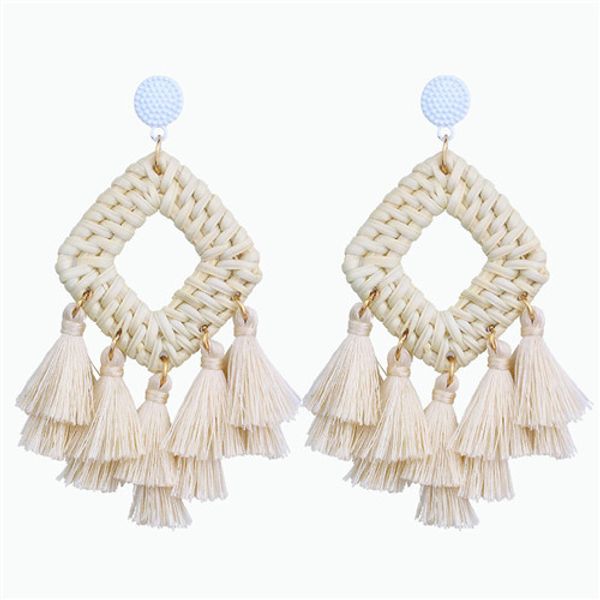 bohemian tassel earrings statement handmade ethnic tassel earrings bamboo geometric square fan shaped ladies, Silver
bohemian tassel earrings statement handmade ethnic tassel earrings bamboo geometric square fan shaped ladies, Silver