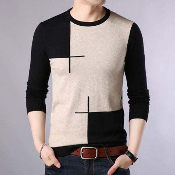 2018 new style autumn men's long sleeve casual knitwear, men's v-neck slim color clash sweater fashion warm all-match, White;black
2018 new style autumn men's long sleeve casual knitwear, men's v-neck slim color clash sweater fashion warm all-match, White;black