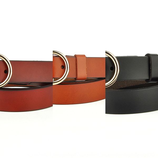 women's genuine leather circle buckle belt thin simple slim pure cowhide pin pin belt, Black;brown
women's genuine leather circle buckle belt thin simple slim pure cowhide pin pin belt, Black;brown