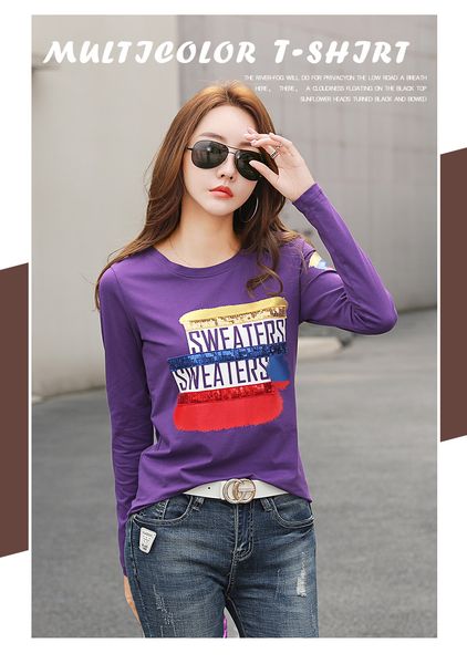long sleeve women's early autumn 2020 new korean women's fit and all-around printed ins super t-shirt women's 9020, White
long sleeve women's early autumn 2020 new korean women's fit and all-around printed ins super t-shirt women's 9020, White