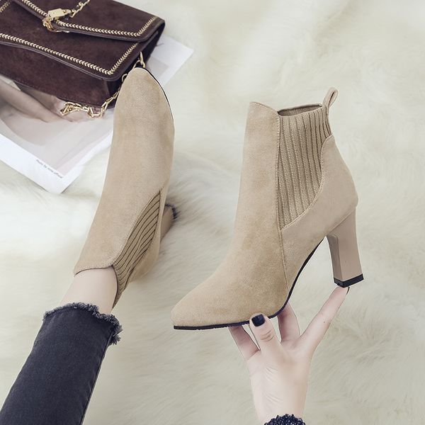 2019 slim stretchankle boots for women pointed toe sock boots square high heel shoes woman new fashion j12-27, Black
2019 slim stretchankle boots for women pointed toe sock boots square high heel shoes woman new fashion j12-27, Black