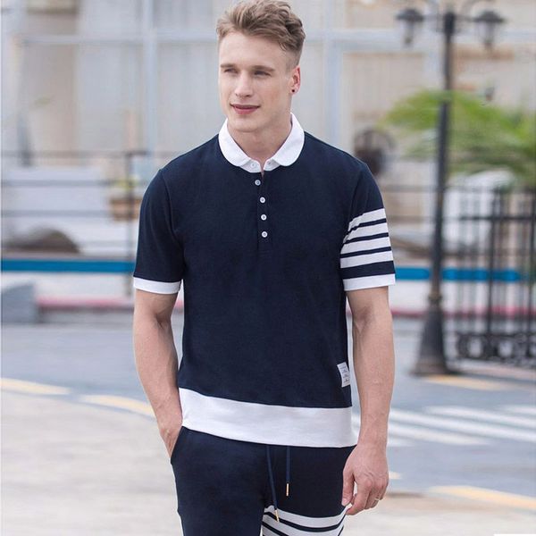 весна лето классической хлопковая пике 4-бар arm полоса коротких рукава polo футболка том браун мужских женский короткий тройник, White;black
весна лето классической хлопковая пике 4-бар arm полоса коротких рукава polo футболка том браун мужских женский короткий тройник, White;black
