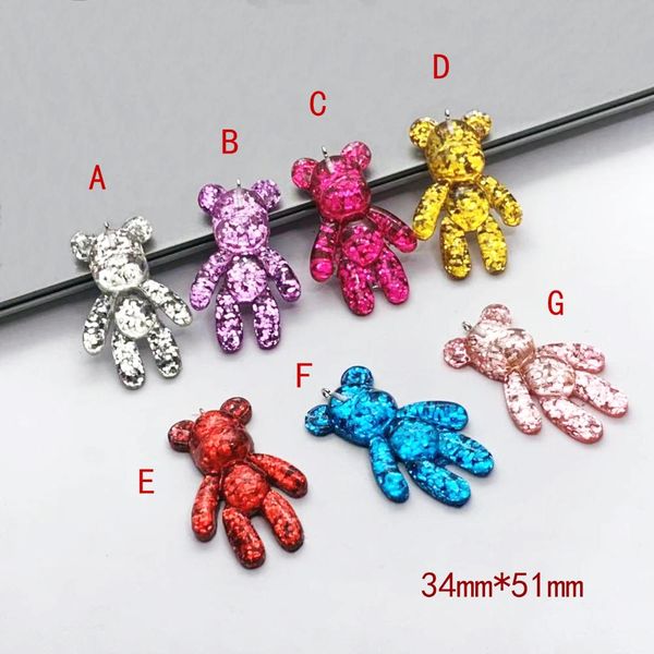 7pcs 34*51mm cute flat back resin cabochon glitter little bears charms pendants for diy decoration earring keychain accessories, Bronze;silver
7pcs 34*51mm cute flat back resin cabochon glitter little bears charms pendants for diy decoration earring keychain accessories, Bronze;silver