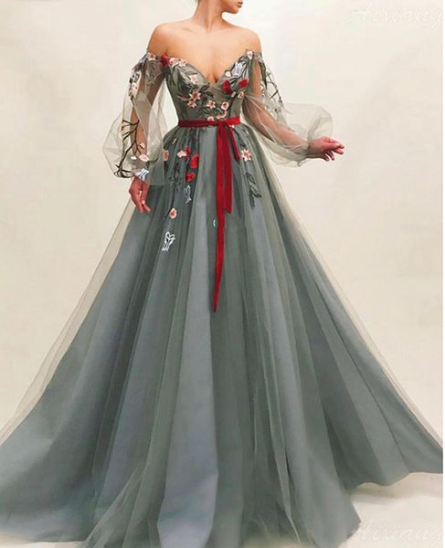 gray muslim evening dress off shoulder embroidery tulle islamic dubai kaftan saudi arabic long sleeves gown prom, Black
gray muslim evening dress off shoulder embroidery tulle islamic dubai kaftan saudi arabic long sleeves gown prom, Black