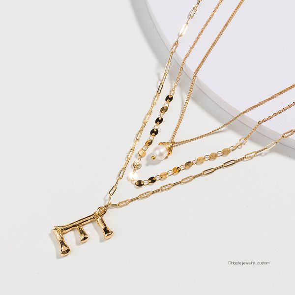 201926 individual english letter pendant jewelry natural freshwater pearl double-deck necklace woman accessories, Silver
201926 individual english letter pendant jewelry natural freshwater pearl double-deck necklace woman accessories, Silver