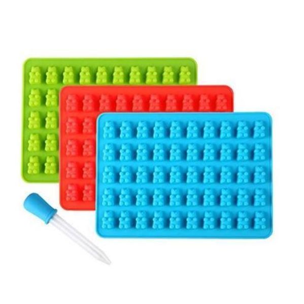 silicone gummy bear chocolate mold with dropper candy maker ice tray jelly mould 50 cavity kitchen dessert tools solid colors
silicone gummy bear chocolate mold with dropper candy maker ice tray jelly mould 50 cavity kitchen dessert tools solid colors
