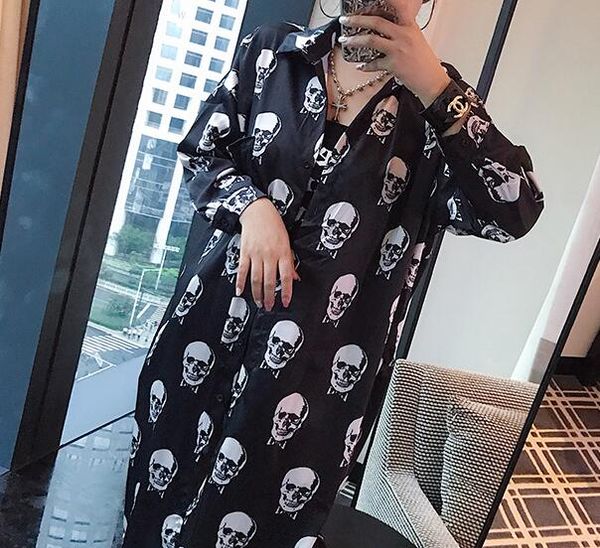 european fashion new design women's turn down collar skull print loose palazzo shirt blouse dress, White
european fashion new design women's turn down collar skull print loose palazzo shirt blouse dress, White
