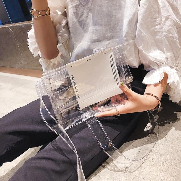 women shoulder bags clear pvc belt messenger bags summer girls transparent messenger bag casual flap bolsa feminina shopping bag
women shoulder bags clear pvc belt messenger bags summer girls transparent messenger bag casual flap bolsa feminina shopping bag