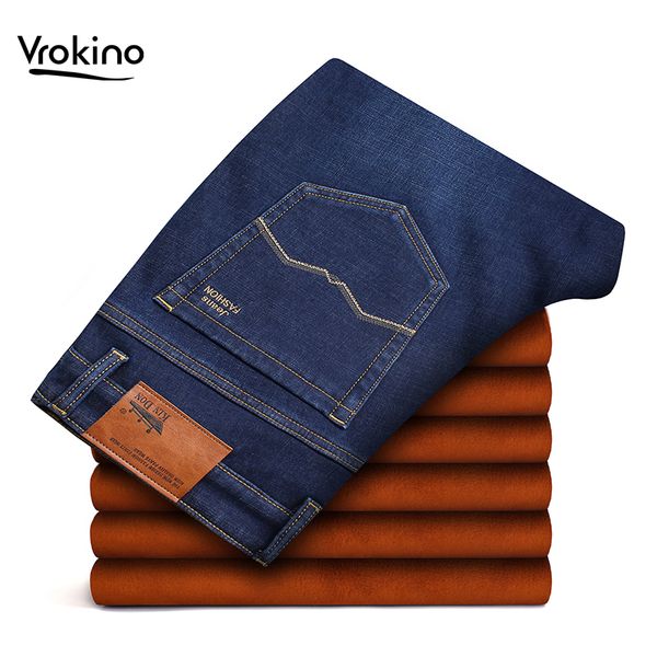 winter plus velvet warm jeans men's business casual classic stretch straight fleece jeans brand clothing two models of choice, Blue
winter plus velvet warm jeans men's business casual classic stretch straight fleece jeans brand clothing two models of choice, Blue