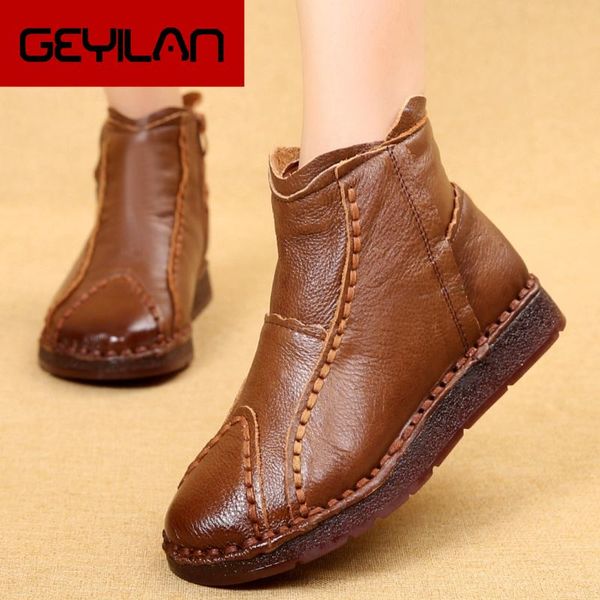 2020 fashion winter women shoes woman genuine leather flat ankle boots women waterproof wedge warm boots, Black
2020 fashion winter women shoes woman genuine leather flat ankle boots women waterproof wedge warm boots, Black