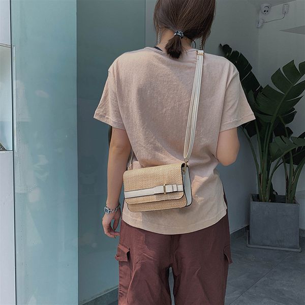 fashion casual summer women beach color matching woven bag burlap square bag messenger for 2019
fashion casual summer women beach color matching woven bag burlap square bag messenger for 2019