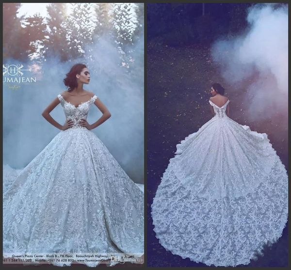 2020 new luxury lace ball gown wedding dresses off shoulder backless bridal gowns appliques skirt cathedral train wedding dress custom made, White
2020 new luxury lace ball gown wedding dresses off shoulder backless bridal gowns appliques skirt cathedral train wedding dress custom made, White