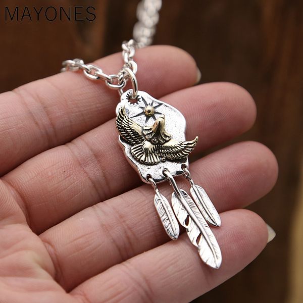 mayones genuine 925 sterling silver vintage punk thai silver feather eagle pendant for women men necklace retro jewelry
mayones genuine 925 sterling silver vintage punk thai silver feather eagle pendant for women men necklace retro jewelry