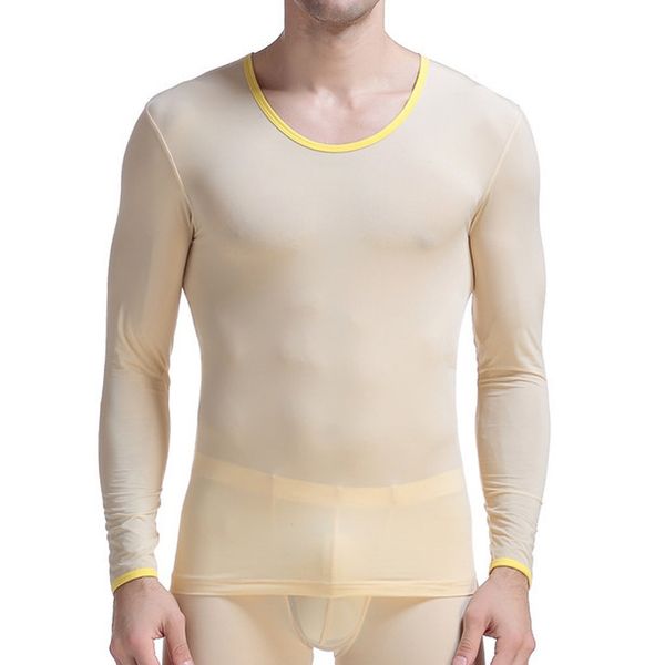 man undershirts long sleeve ice silk sheer t shirts fitness transparent ultra-thin sleepwear camiseta hombre interior, Black;brown
man undershirts long sleeve ice silk sheer t shirts fitness transparent ultra-thin sleepwear camiseta hombre interior, Black;brown