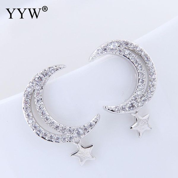 european style rose gold slver color women stud earrings moon star pattern bling modern jewelry femme brinco pendientes, Golden;silver
european style rose gold slver color women stud earrings moon star pattern bling modern jewelry femme brinco pendientes, Golden;silver