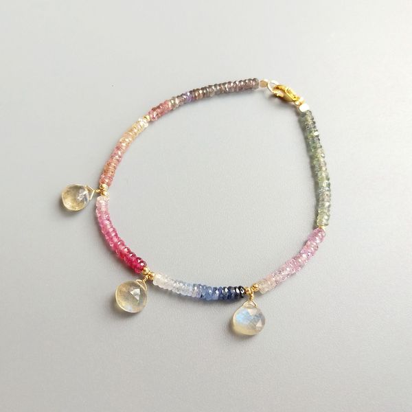 liiji unique genuine multi sapphires labradorite charm sparkling bracelet goldfilled delicate bracelet for women, Golden;silver
liiji unique genuine multi sapphires labradorite charm sparkling bracelet goldfilled delicate bracelet for women, Golden;silver