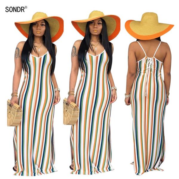 sondr women maxi dresses color stripes strap backless split long dress 2020 fashion elegant ladies party club dresses, Black;gray
sondr women maxi dresses color stripes strap backless split long dress 2020 fashion elegant ladies party club dresses, Black;gray