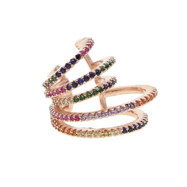 1 piece fashion delicate whtie rainbow cz multi layed charm no piercing cuff earrings for women gold color party earr jewelry, Silver
1 piece fashion delicate whtie rainbow cz multi layed charm no piercing cuff earrings for women gold color party earr jewelry, Silver