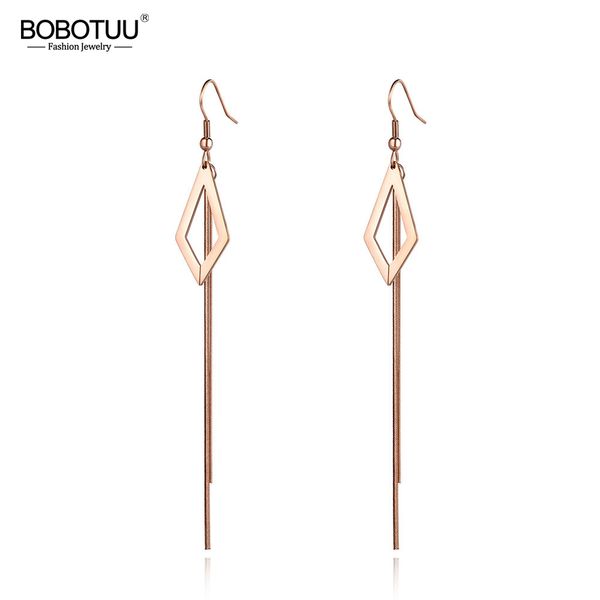 bobotuu trendy titanium steel geometric tassel earrings jewelry style rose gold color dangle earrings for women girl be19105, Silver
bobotuu trendy titanium steel geometric tassel earrings jewelry style rose gold color dangle earrings for women girl be19105, Silver