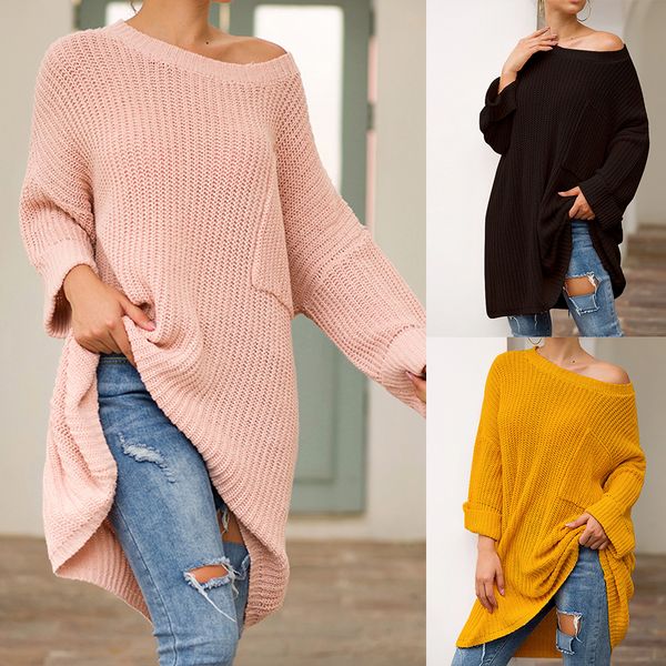 2019 jumper women winter solid color casual loose o-neck batwing sleeve pullovers long female oversized knitted sweaters, White;black
2019 jumper women winter solid color casual loose o-neck batwing sleeve pullovers long female oversized knitted sweaters, White;black