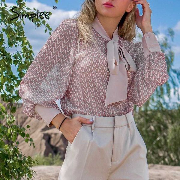 women's blouses & shirts simplee casual geometric long sleeve women blouse shirt summer spring neck tie elegant work wear loose female, White
women's blouses & shirts simplee casual geometric long sleeve women blouse shirt summer spring neck tie elegant work wear loose female, White